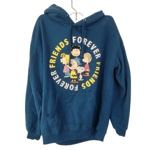 Peanuts‎ Forever Friends Hoodie Teal Blue With Sherpa Lined Hoodie Size M (7-9)